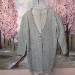Jacqueline de Yong gray sweatshirt long cardigan EUC sz XL